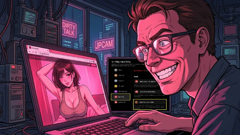 Man enjoying a Stripchat live cam show on his computer late at night